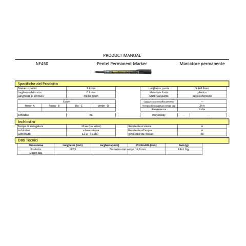 pentel-marcatore-permanente-amiko-punta-extra-fine-tratto-0-6-mm-conf-12-pezzi-blu-nf450-c