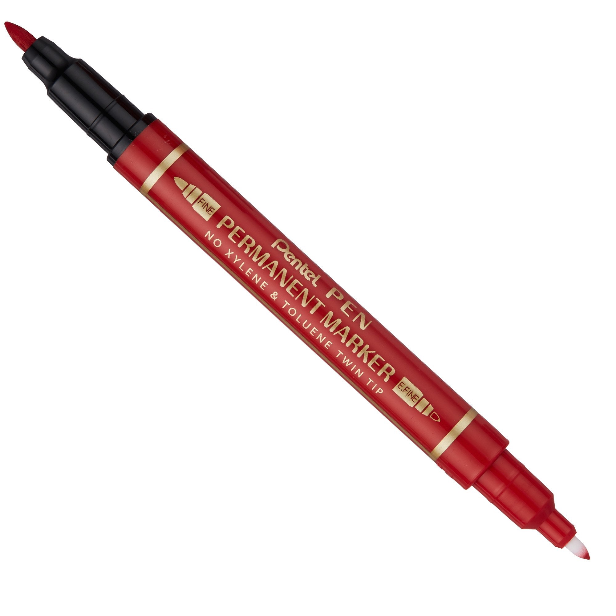 pentel-marcatore-permanente-twin-tip-doppia-punta-f-ef-rosso
