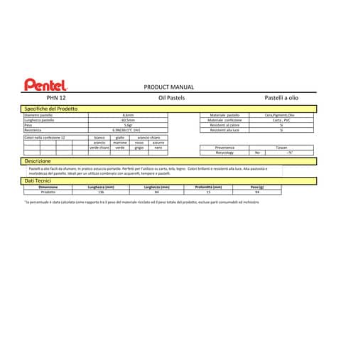 pentel-pastelli-olio-arts-oil-pastel-8-mm-colori-assortiti-conf-12-pezzi-0100524