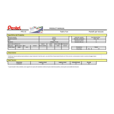 pentel-pastelli-tessuti-diametro-8-mm-assortiti-confezione-15-pezzi-pts-15