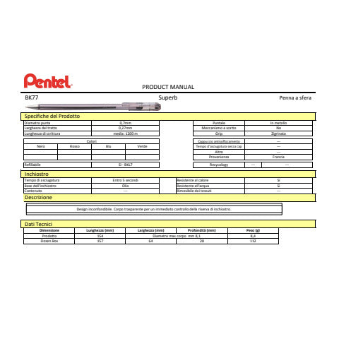 pentel-penna-sfera-superb-bk77-colore-verde-bk77-d