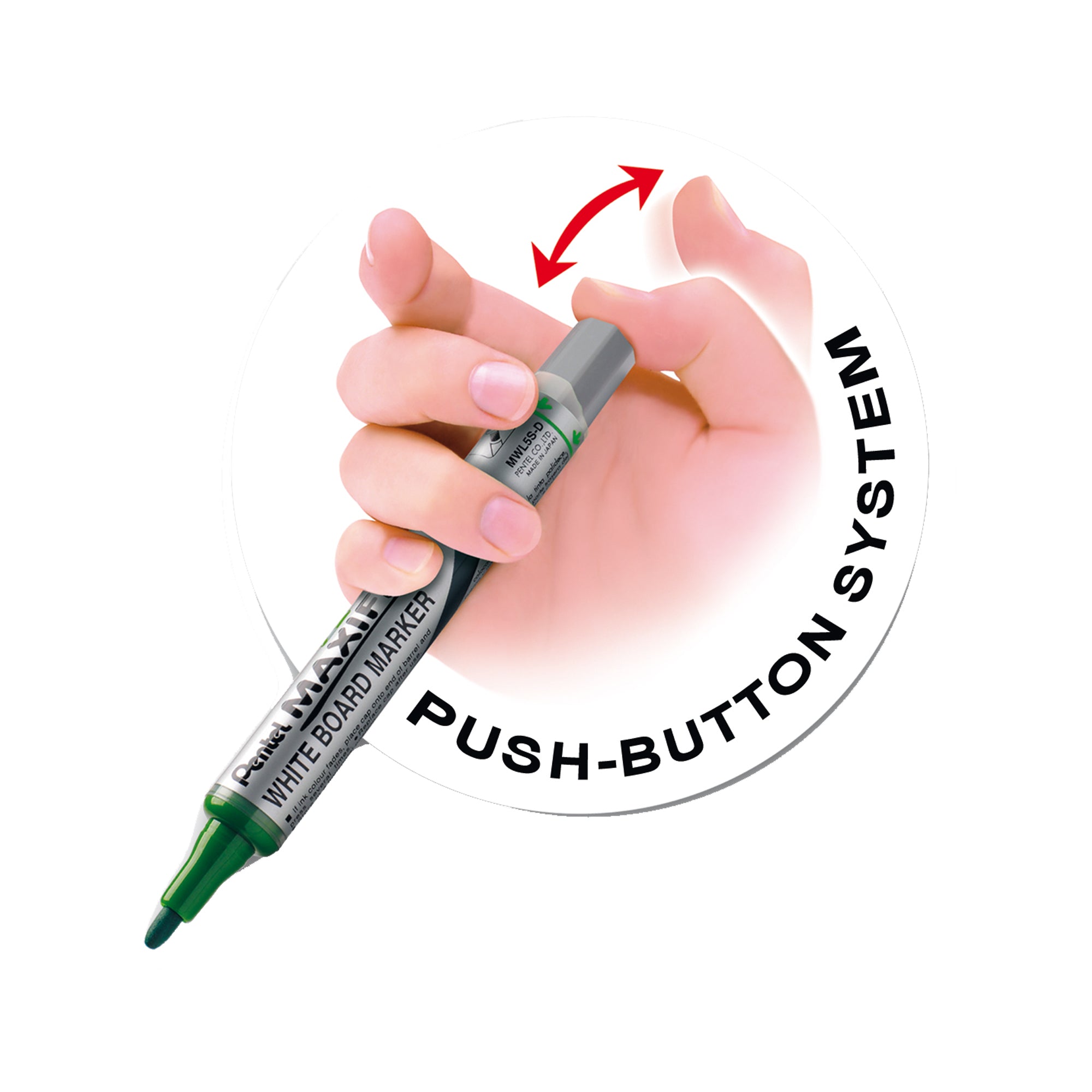 pentel-set-4-marcatori-maxiflo-mwl5m-6mm-assort-cancellino