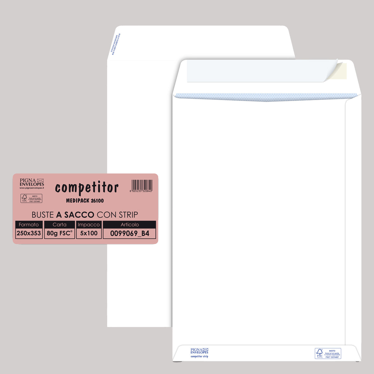 pigna-100-buste-sacco-competitor-fsc-bianca-strip-adesivo-250x353mm-80gr