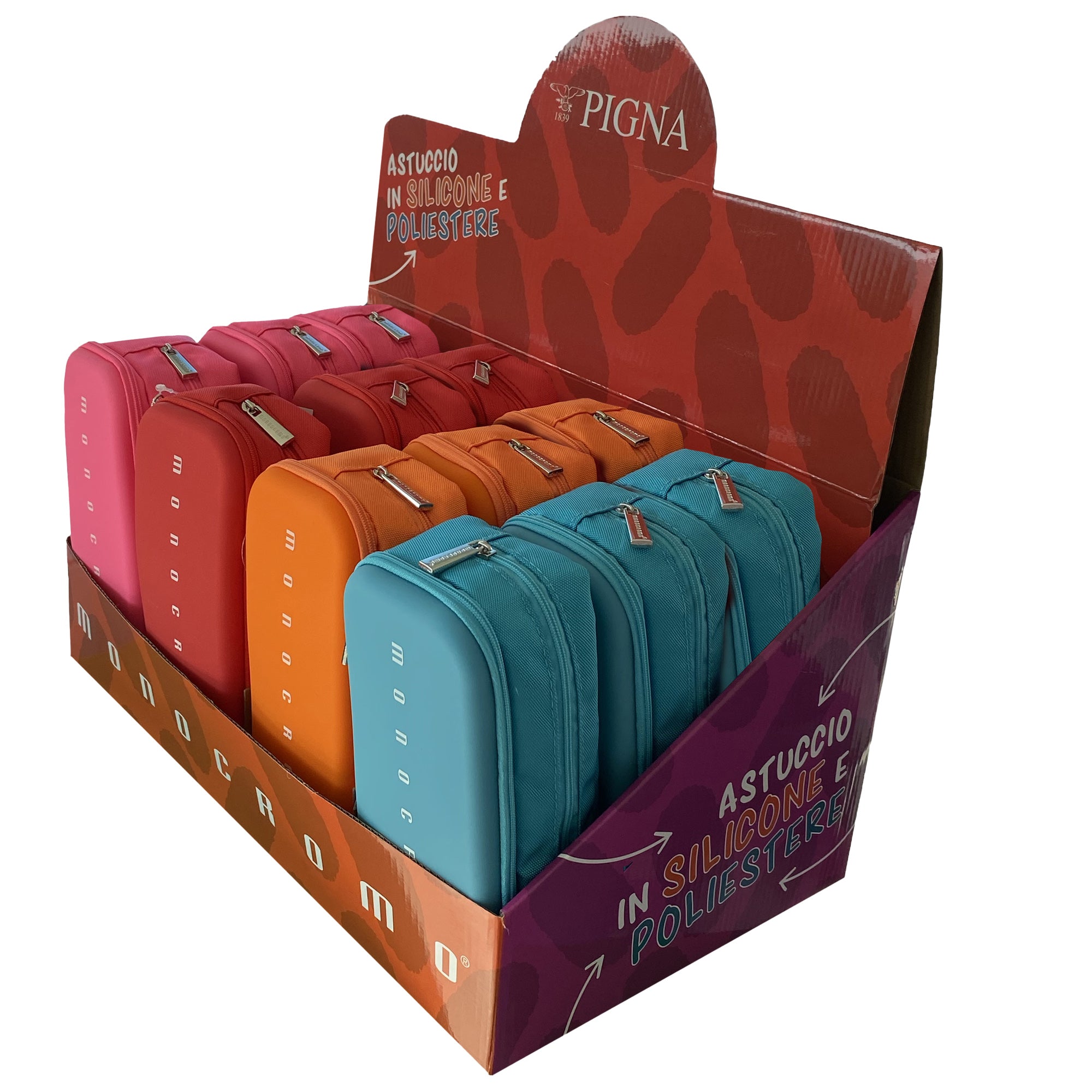 pigna-astuccio-2-zip-silicone-poliestere-21x5xc9cm-colori-assortiti-monocromo