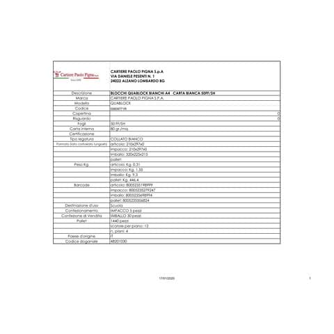 pigna-blocco-50-fogli-4-fori-quablock-a4-1r-00609771r