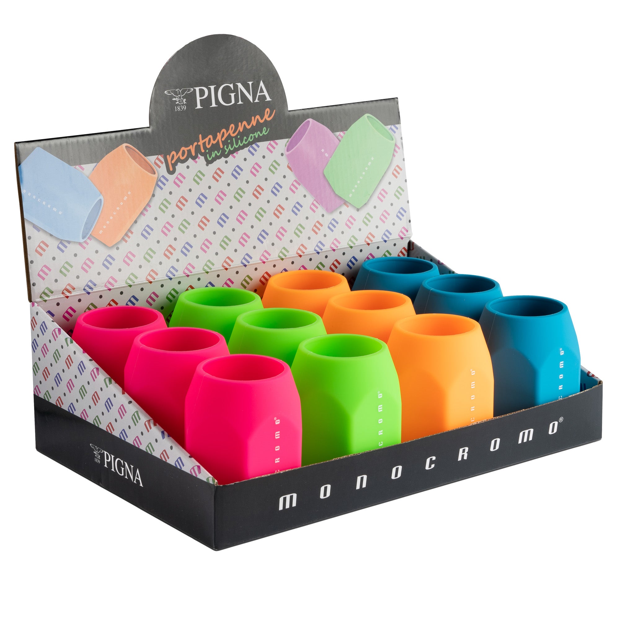 pigna-portapenne-silicone-soft-touch-95x75x70mm-colori-fluo-monocromo