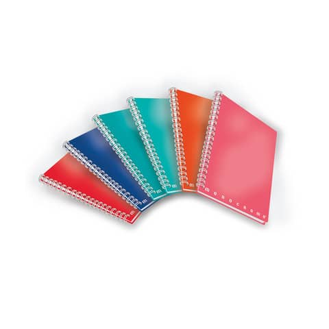 pigna-quaderno-maxi-spiralato-4-fori-monocromo-70-fogli-80-g-m2-a4-colori-assortiti-quadretti-5m-0215555-5m