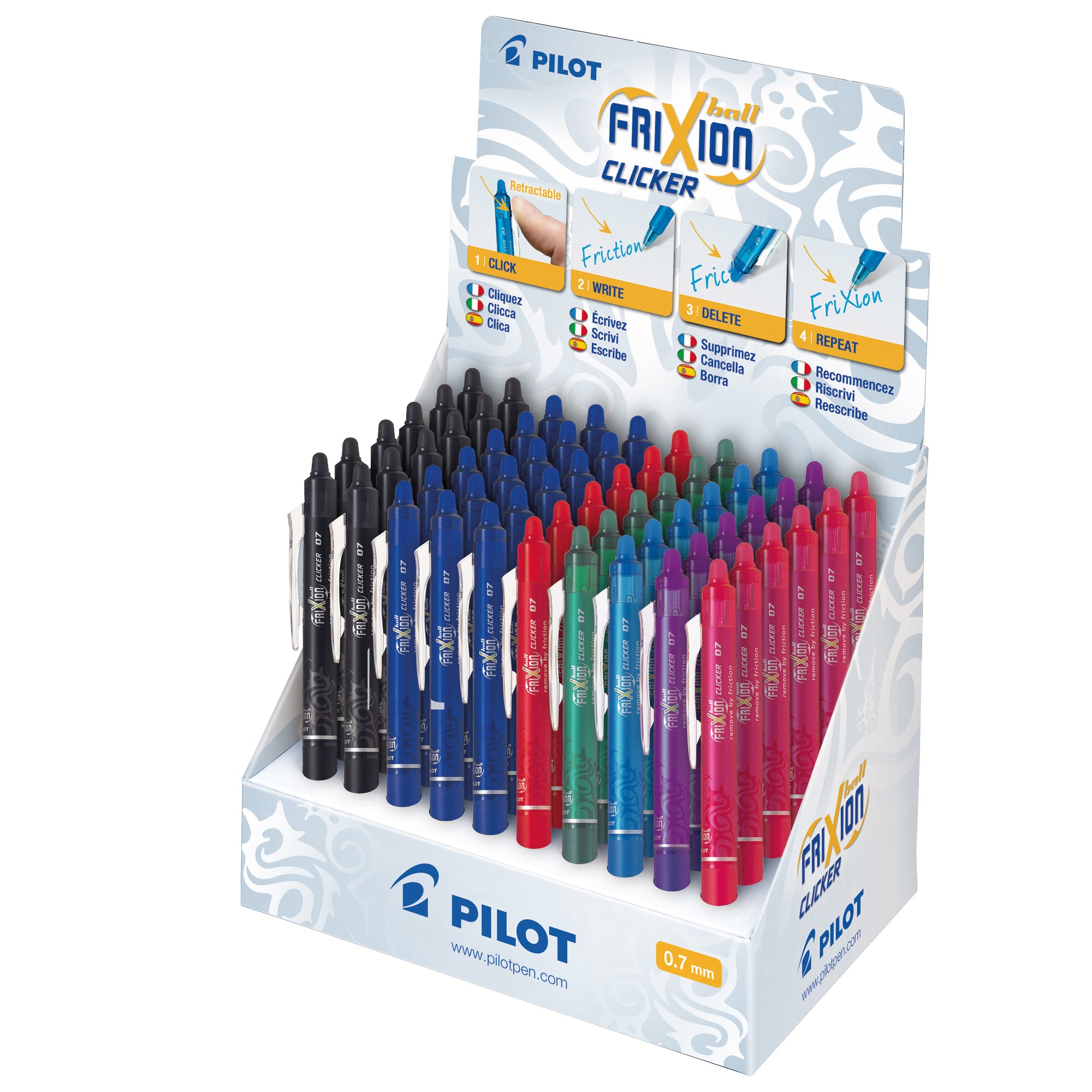 pilot-expo-60-penna-scatto-frixion-clicker-0-7mm-colori-assortiti