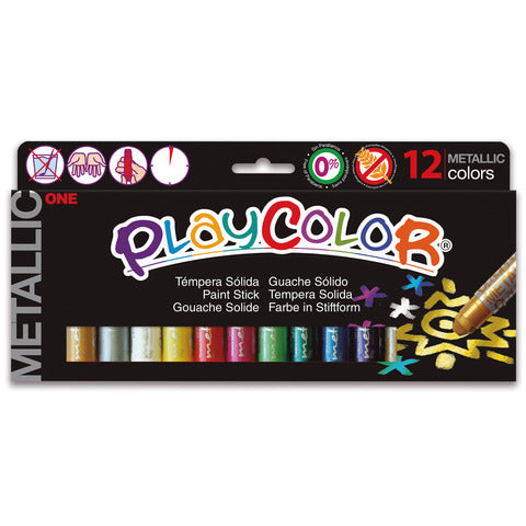 playcolor-tempera-solida-stick-12-colori-assortiti-metallic-10-gr-10121