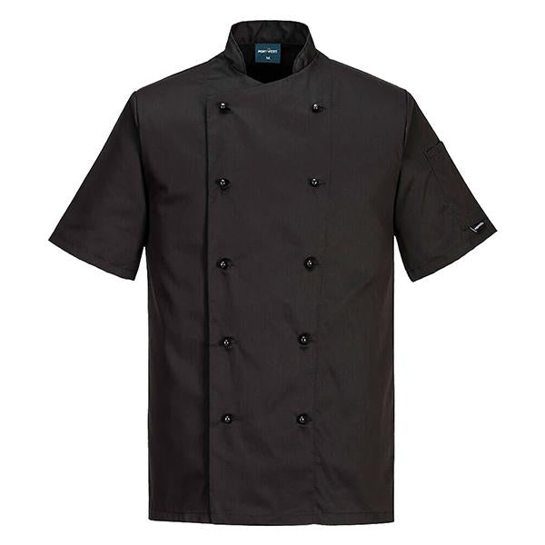 portwest-giacca-cuoco-kent-maniche-corte-tg-xl-nero