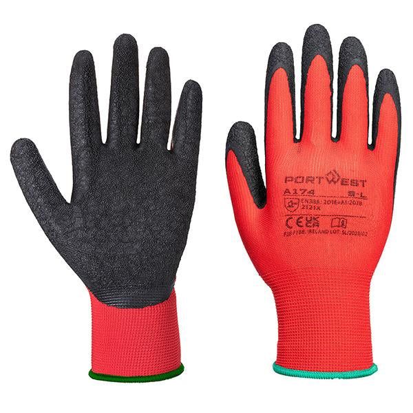 portwest-guanti-a174-flex-grip-tg-m-lattice-rosso-nero