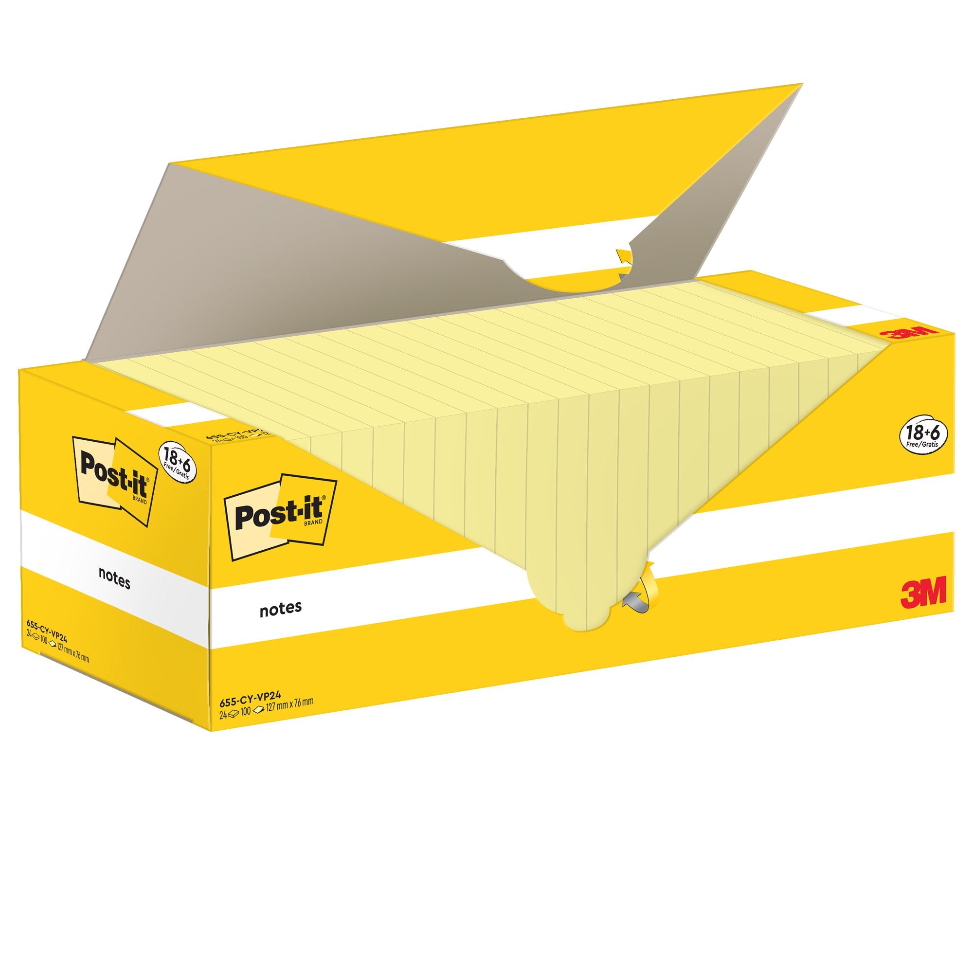 post-it-cf-186pz-blocco-100fg-notes-76x127mm-655-cy-vp24-giallo-canary