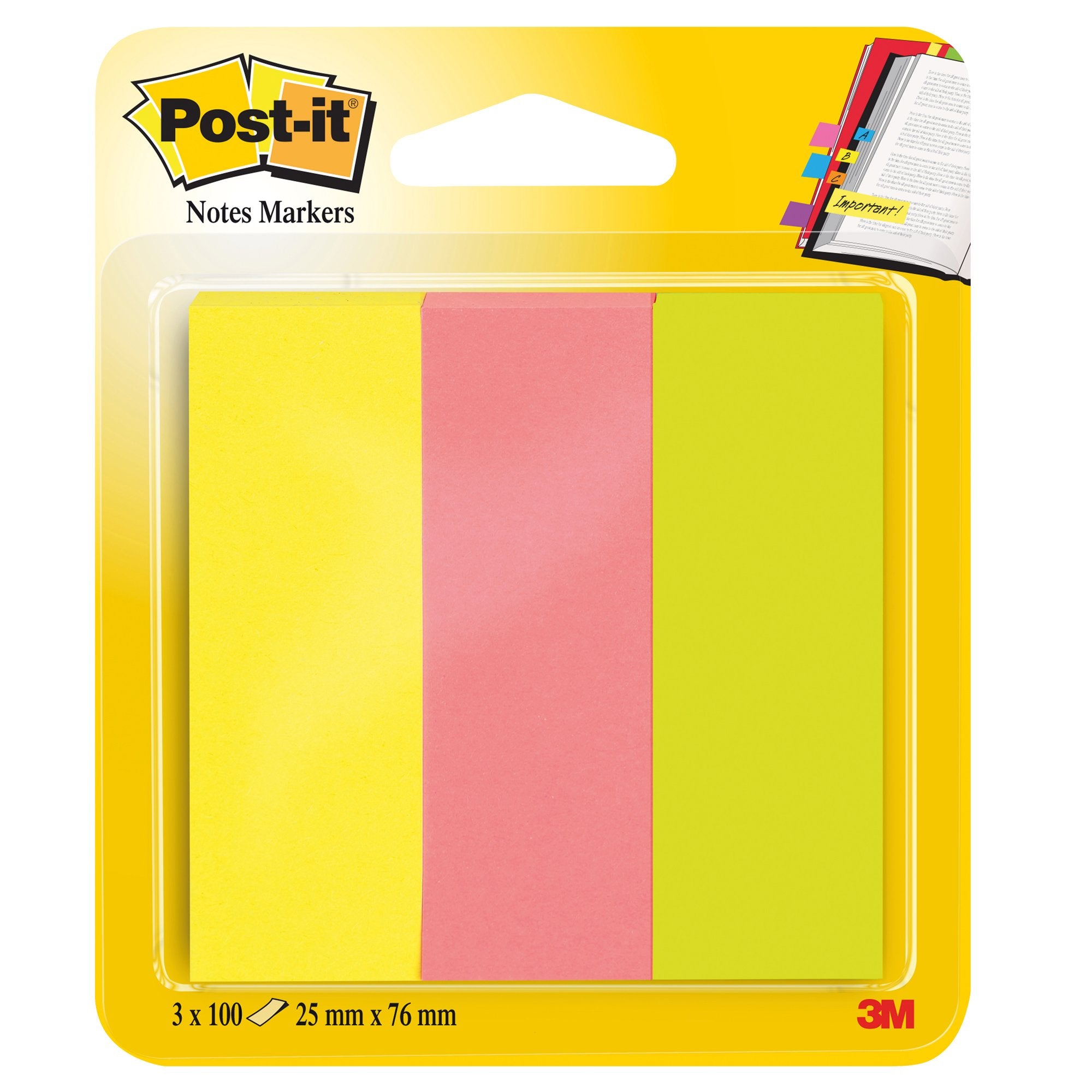 post-it-segnapagina-671-3-300fg-3colori-index-25x76mm-carta