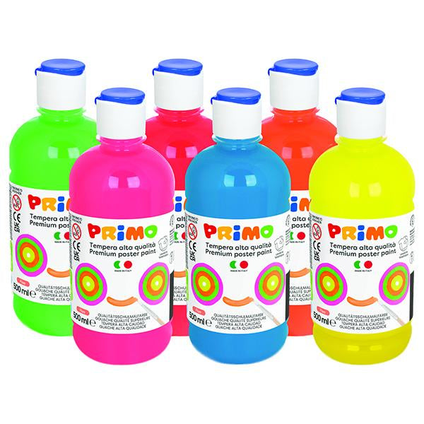 primo-box-6-tempera-colori-fluo-500ml-colori-assortiti