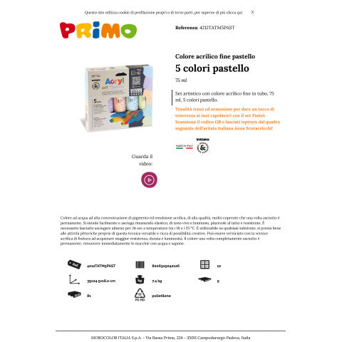 primo-colore-acrilico-bottiglia-pet-tappo-dosatore-75-ml-tinte-pastello-conf-5-pezzi-4212tatm5past