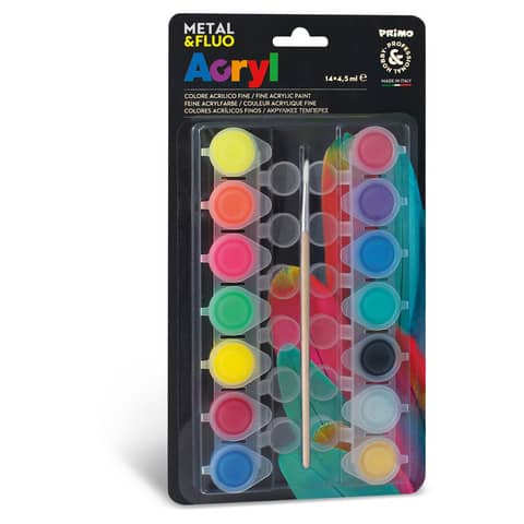 primo-colori-acrilici-fini-4-5-ml-14-colori-assortiti-fluo-metal-1612t14fm