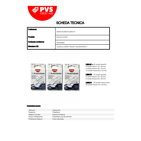 pvs-cerotti-assortiti-resistenti-allacqua-misure-assortite-conf-10-pz-cer075