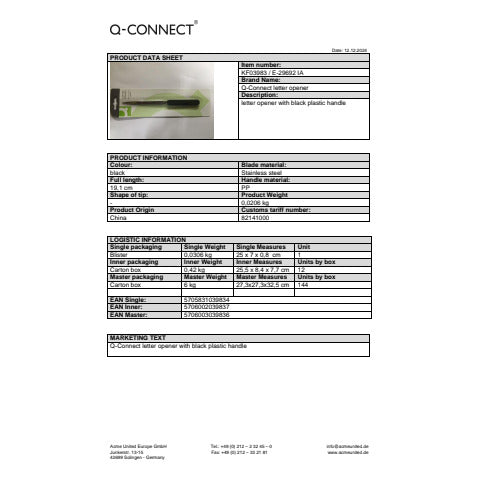 q-connect-apribuste-tagliacarte-acciaio-antiruggine-19-cm-kf03983