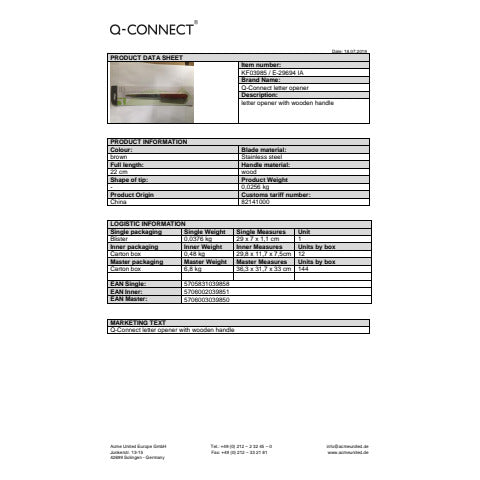 q-connect-apribuste-tagliacarte-acciaio-legno-21-5-cm-kf03985