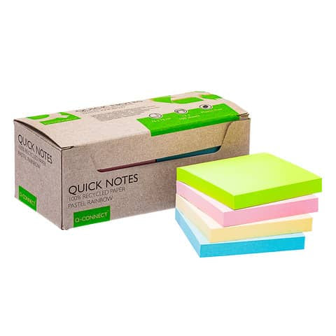 q-connect-foglietti-riposizionabili-riciclati-colori-assortiti-arcobaleno-pastello-conf-12-blocchetti-100