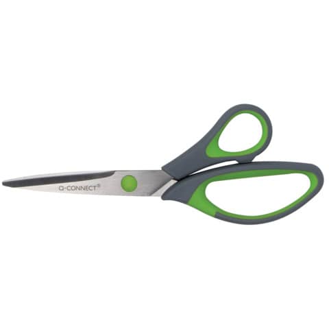 q-connect-forbici-blister-softgrip-lame-asimmetriche-grigio-verde-20-cm-kf00754