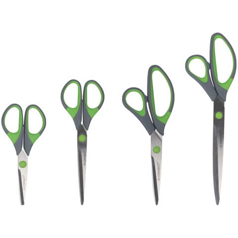 q-connect-forbici-blister-softgrip-lame-asimmetriche-grigio-verde-20-cm-kf00754
