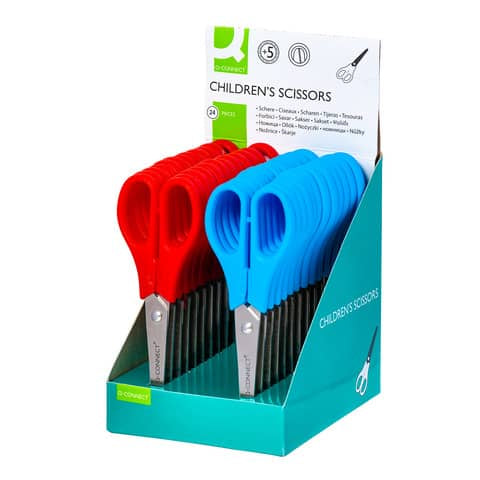 q-connect-forbici-decoupage-acciaio-punta-rotonda-colori-assortiti-rosso-blu-13-cm-kf15295