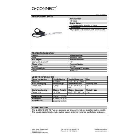 q-connect-forbici-mancini-nero-21-cm-e-kf15757-ia