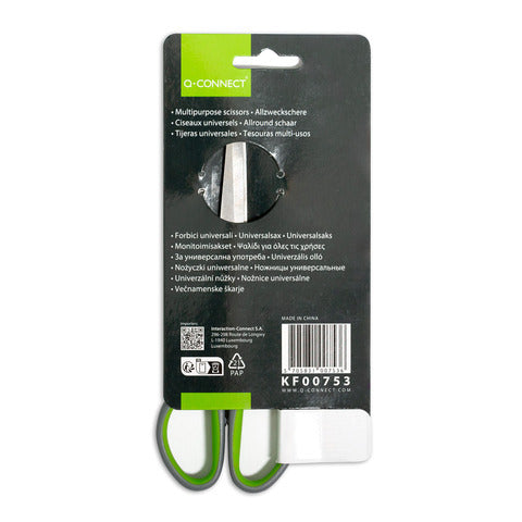 q-connect-forbici-softgrip-lame-simmetriche-grigio-verde-17-5-cm-kf00753
