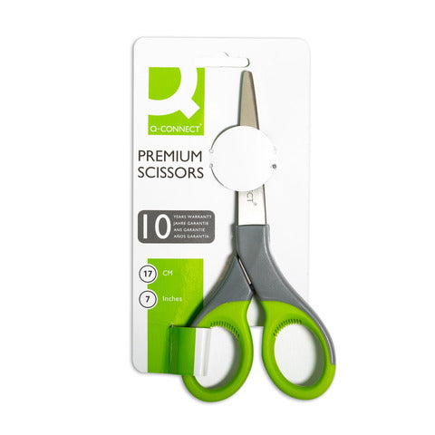 q-connect-forbici-universali-blister-elite-softgrip-grigio-verde-18-cm-kf03986