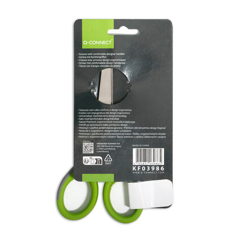 q-connect-forbici-universali-blister-elite-softgrip-grigio-verde-18-cm-kf03986