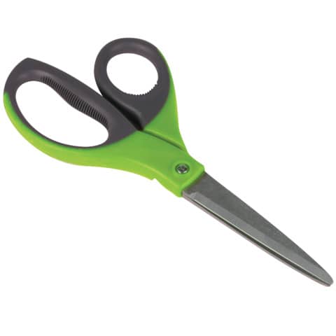 q-connect-forbici-universali-elite-softgrip-lame-asimmetriche-grigio-verde-21-cm-kf03987