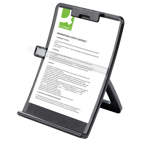 q-connect-leggio-computer-desktop-easel-copyholder-a4-grigio-chiaro-kf04521
