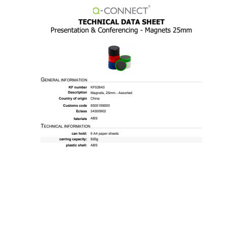 q-connect-magneti-lavagne-bianche-25-mm-colori-assortiti-conf-10-pz-kf02643