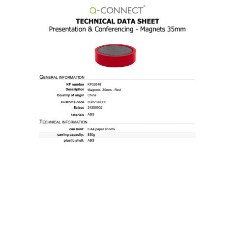 q-connect-magneti-lavagne-bianche-35-mm-rosso-conf-10-pz-kf02648