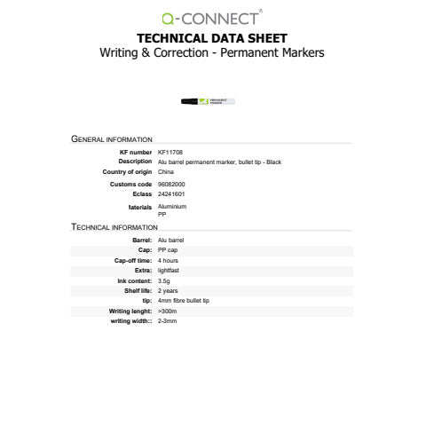 q-connect-marcatore-permanente-fusto-alluminio-punta-conica-4-mm-nero-kf11708