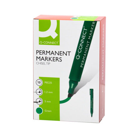 q-connect-marcatore-permanente-punta-scalpello-1-2-5-mm-verde-kf01774