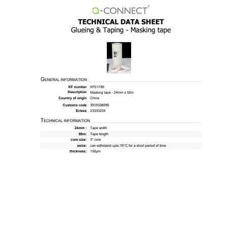 q-connect-nastro-mascheratura-24-mm-x-50-m-conf-12-pezzi-kf01789