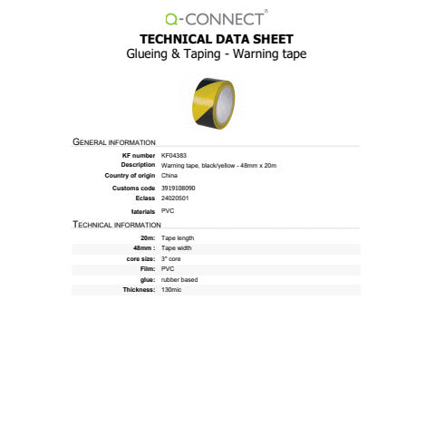 q-connect-nastro-segnalazione-nero-giallo-150-m-48-mm-x-20-m-conf-6-pezzi-kf04383