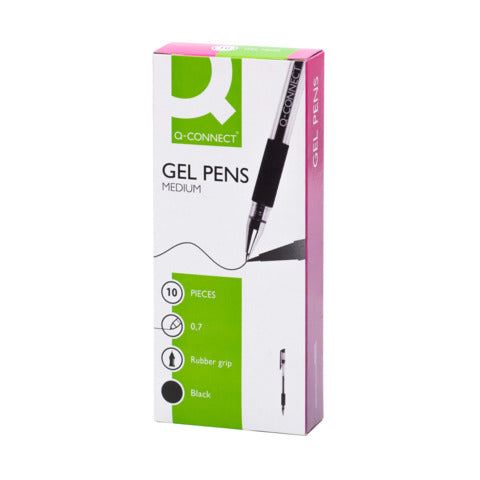 q-connect-penna-sfera-inchiostro-gel-cappuccio-0-35-mm-nero-conf-10-pezzi-kf21716
