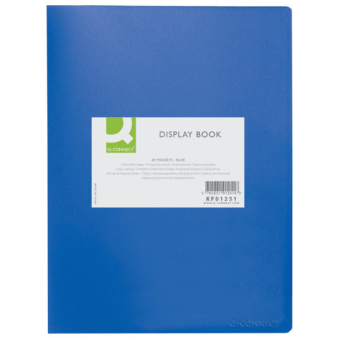 q-connect-portalistini-opaco-a4-20-buste-blu-kf01251
