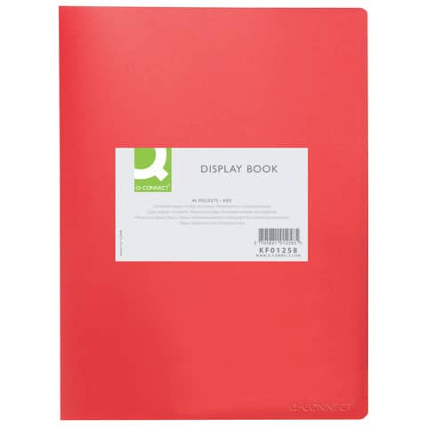q-connect-portalistini-polipropilene-40-tasche-formato-a4-rosso-opaco-kf01258