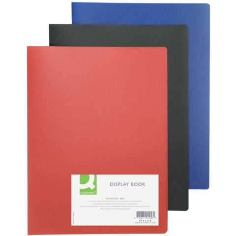 q-connect-portalistini-polipropilene-40-tasche-formato-a4-rosso-opaco-kf01258