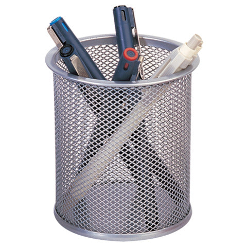 q-connect-portapenne-metallo-h-10-cm-diametro-9-cm-argento-kf00846
