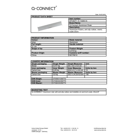q-connect-righello-alluminio-argento-20-cm-kf03677
