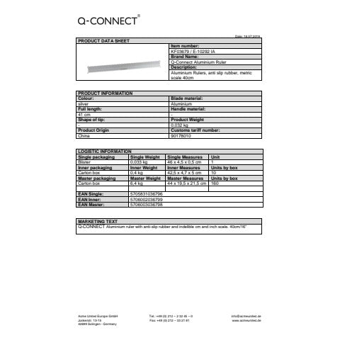 q-connect-righello-alluminio-argento-40-cm-kf03679