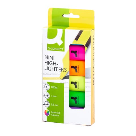 q-connect-set-mini-evidenziatori-colori-assortiti-neon-conf-6-pezzi-kf03774