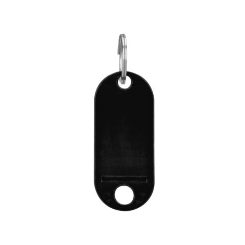 q-connect-targhetta-portachiavi-standard-plastica-5x2-2-cm-nero-confezione-10-pezzi-kf10875