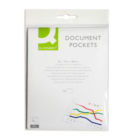 q-connect-tasche-adesive-permanenti-a6-trasparenti-conf-10-kf27054