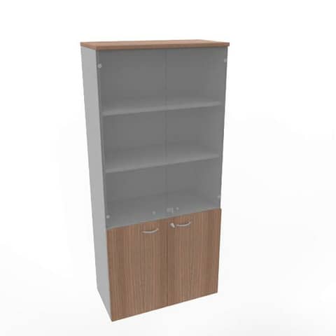 quadrifoglio-armadio-alto-ante-basse-noce-canaletto-alte-vetro-scocca-trama-antracite-90x45xh-200-cm-ece490v-no-ta-ge